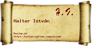 Halter István névjegykártya